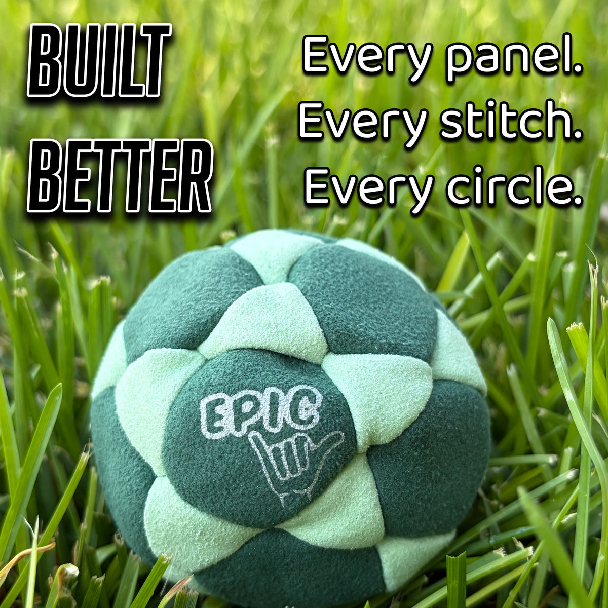 Cuttin' Grass 32 Panel Premium Suede Footbag