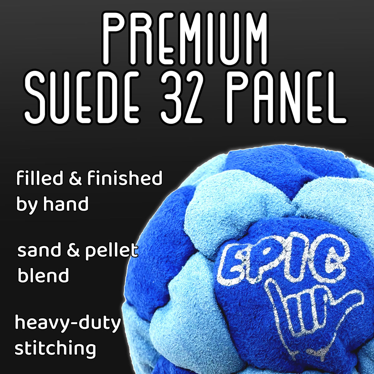 Epic Footbags 32 Panel Premium Suede Footbag, Ocean Livin' | Soft Hacky ...