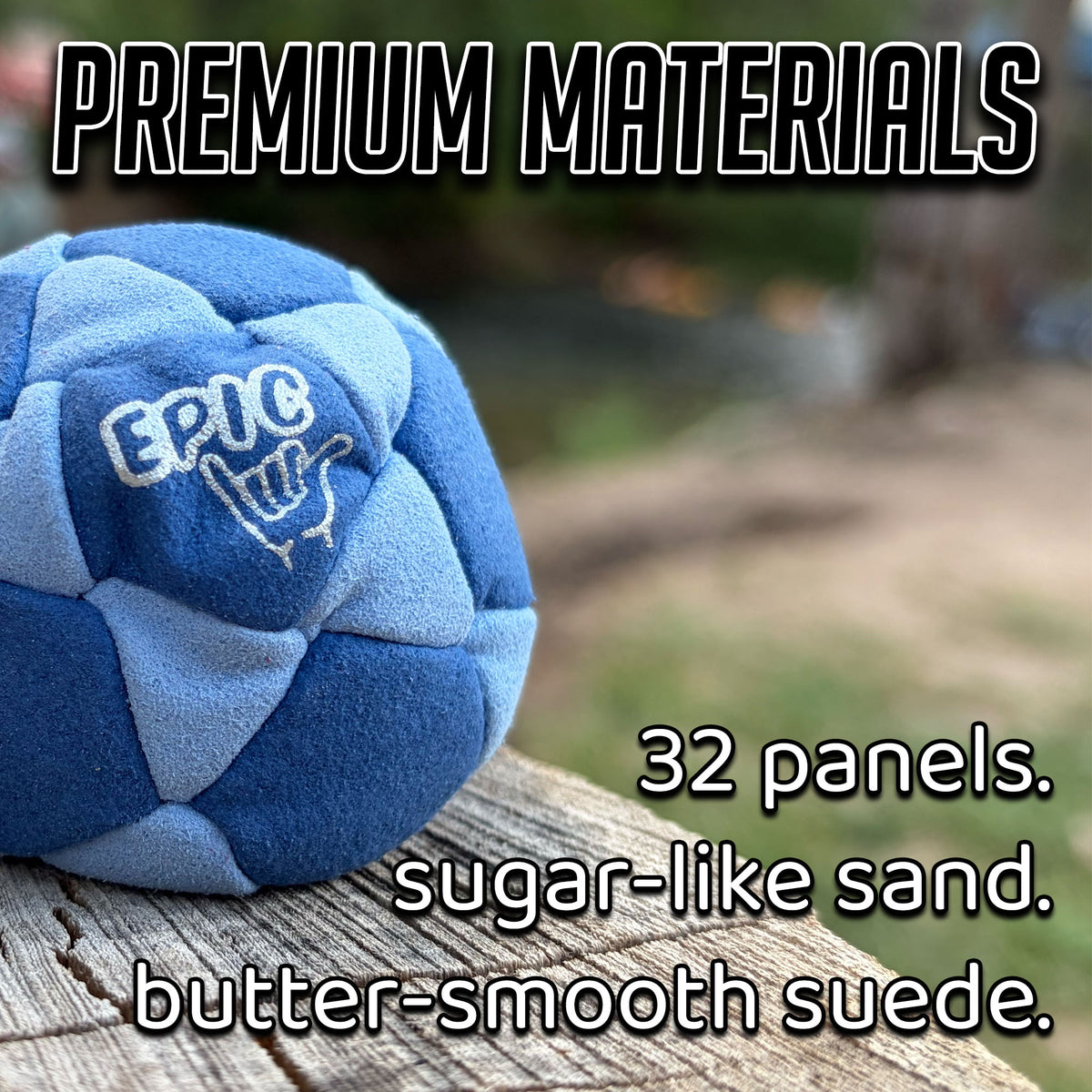 Ocean Livin' 32 Panel Premium Suede Footbag