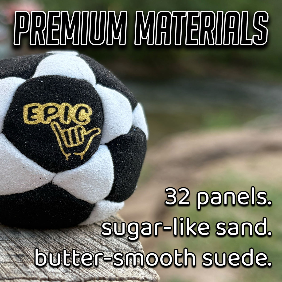 Salt n' Peppa 32 Panel Premium Suede Footbag