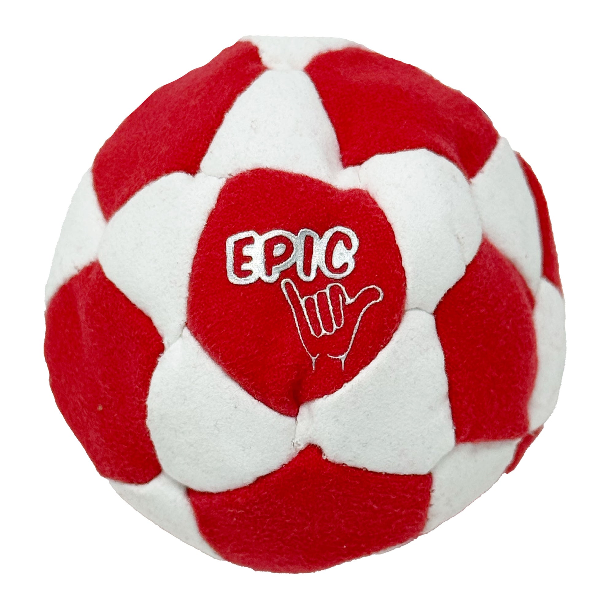 Red/White 32 Panel Premium Suede Footbag