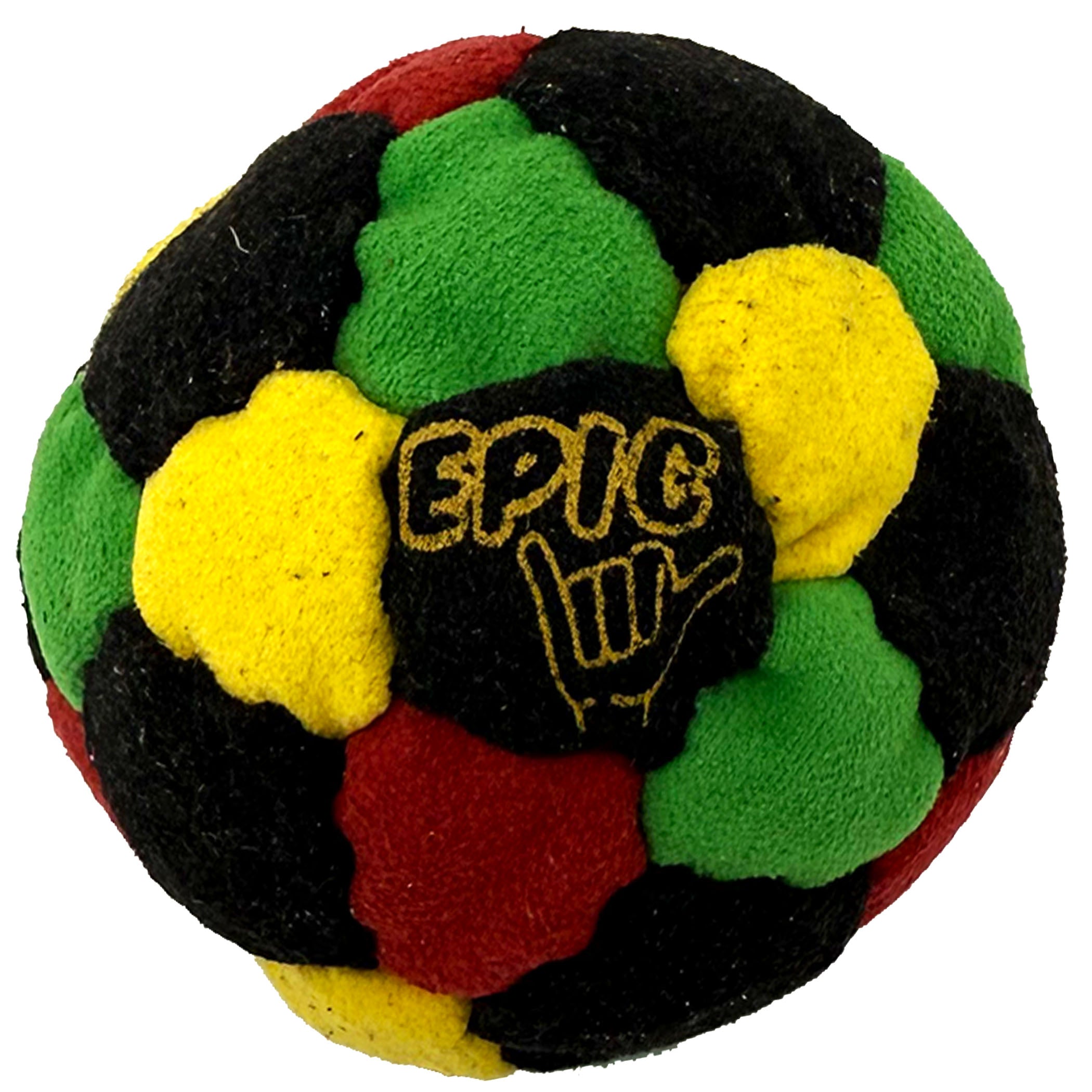 Epic Footbags 32 Panel Premium Suede Footbag, Rasta | Soft Hacky Sack ...