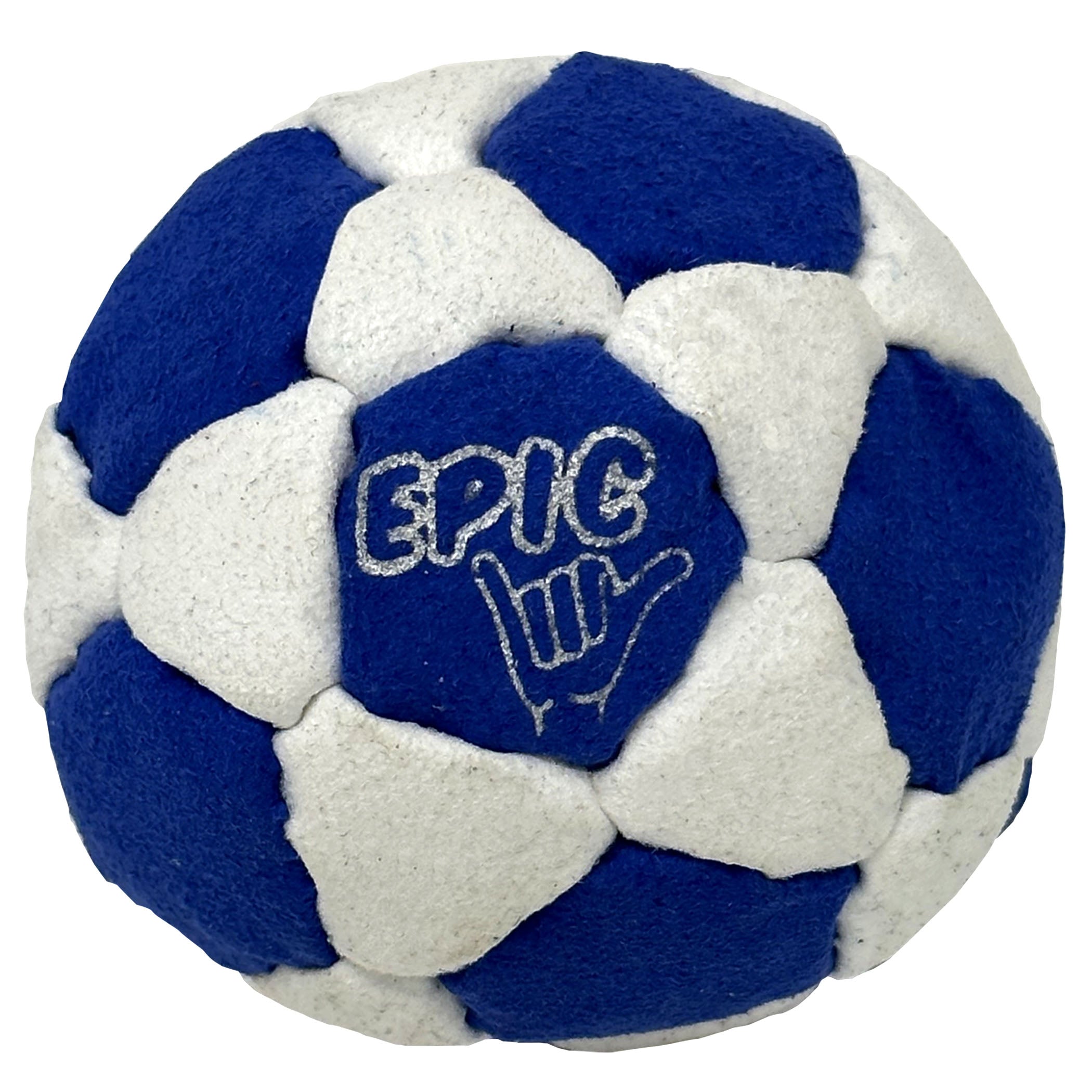 Epic Footbags 32 Panel Premium Suede Footbag, Blue/White | Soft